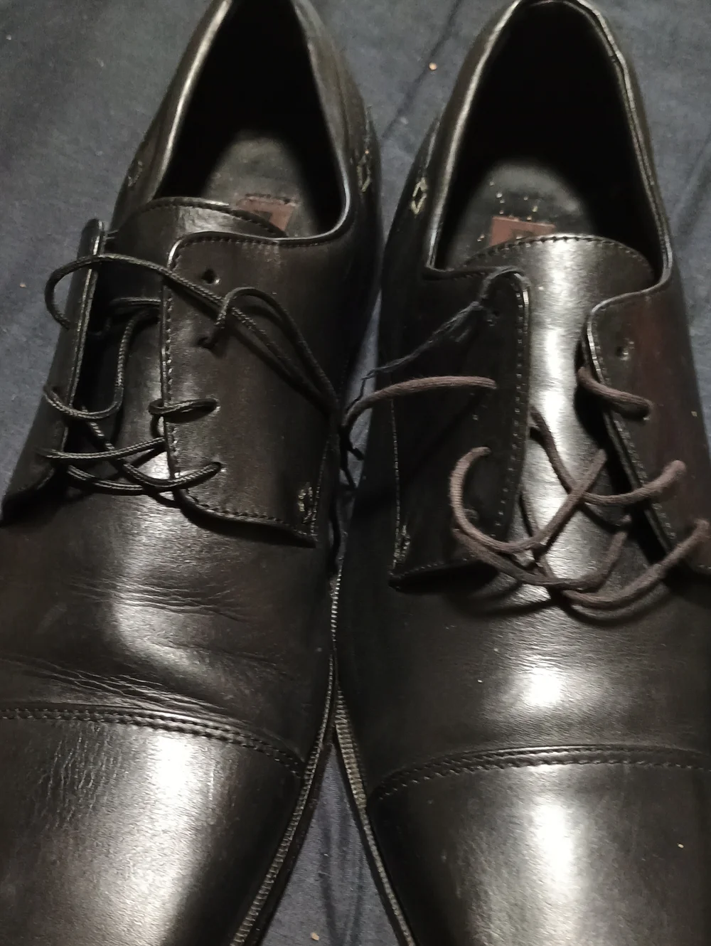 Florsheim Black Leather Cap-Toe Derby Shoes (259) 15 D
